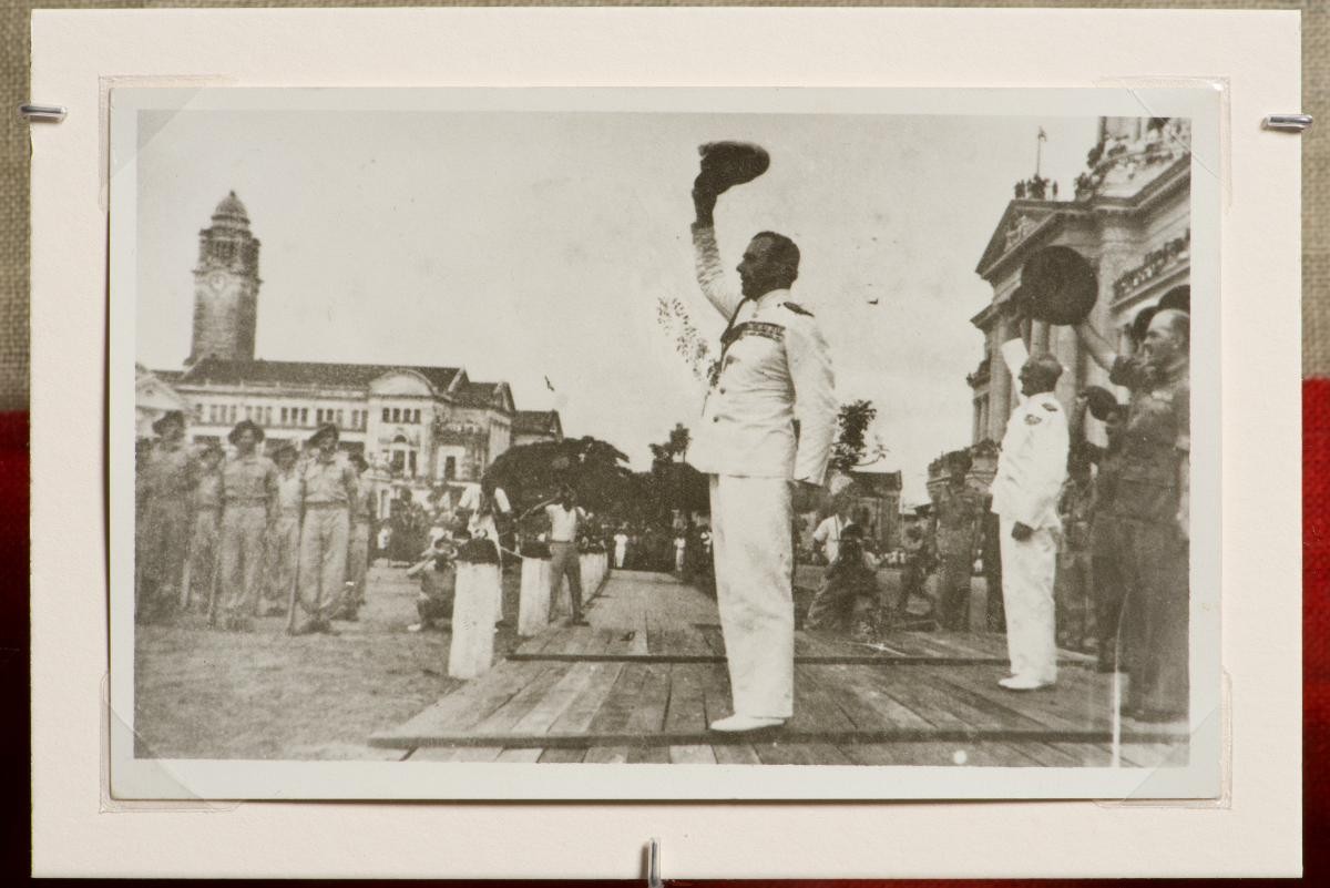 Lord Louis Mountbatten observing the Victory Day Parade