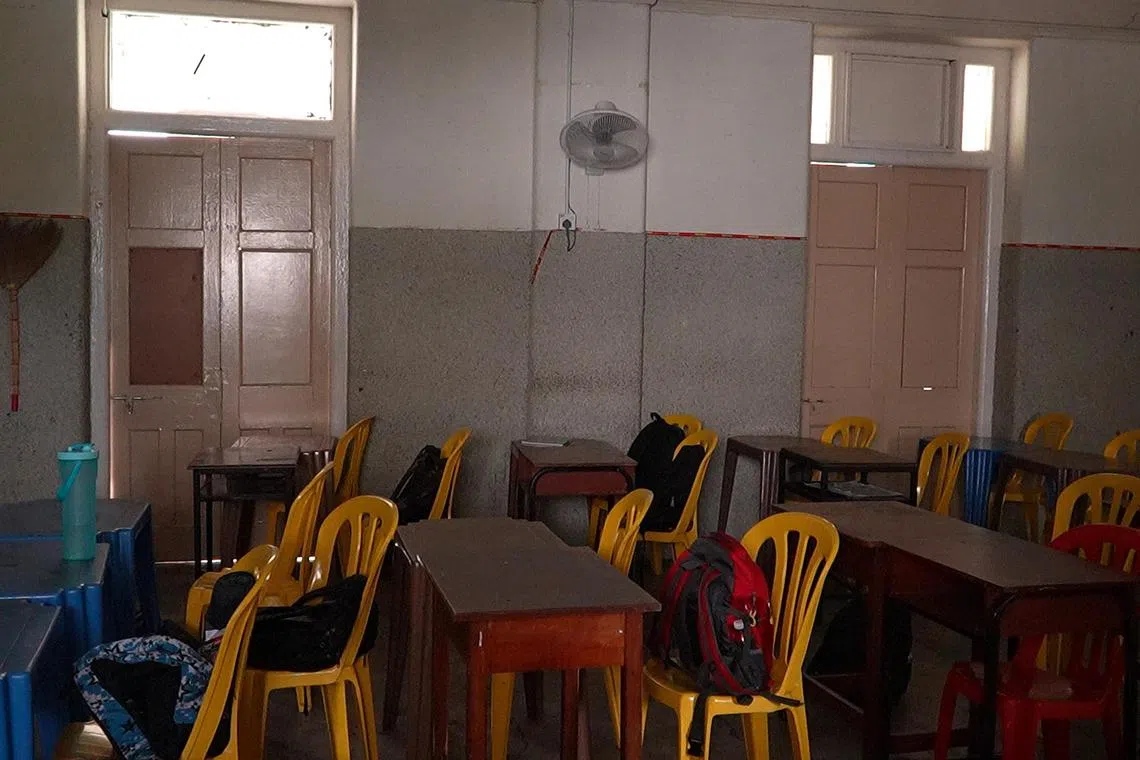 A classroom at St Michael’s Institution where Lim Bo Seng was questioned and tortured