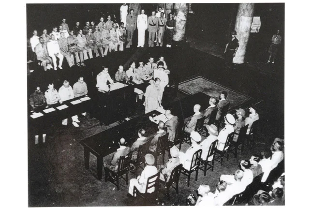 The Chamber of the Former City Hall, where the Japanese surrendered on 12 September 1945