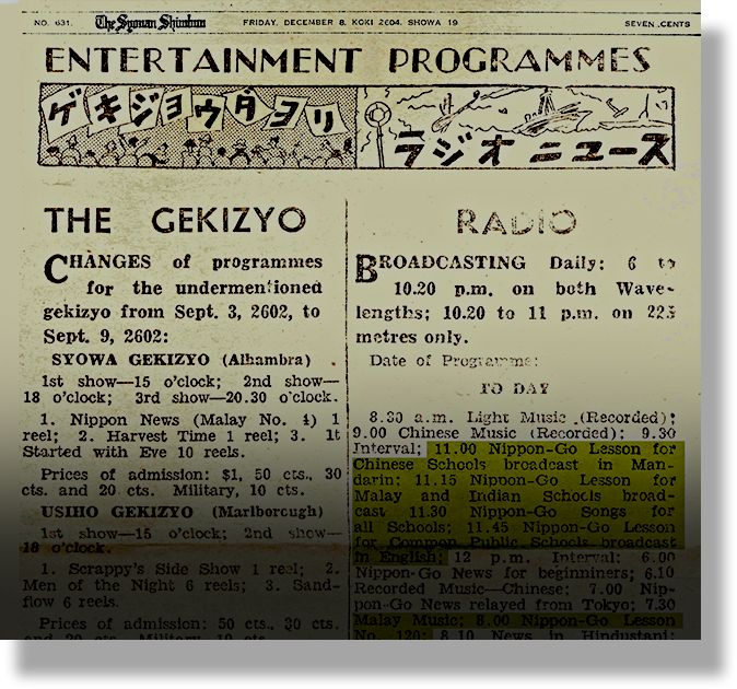 Newspapers featuring lessons on conversational Japanese.